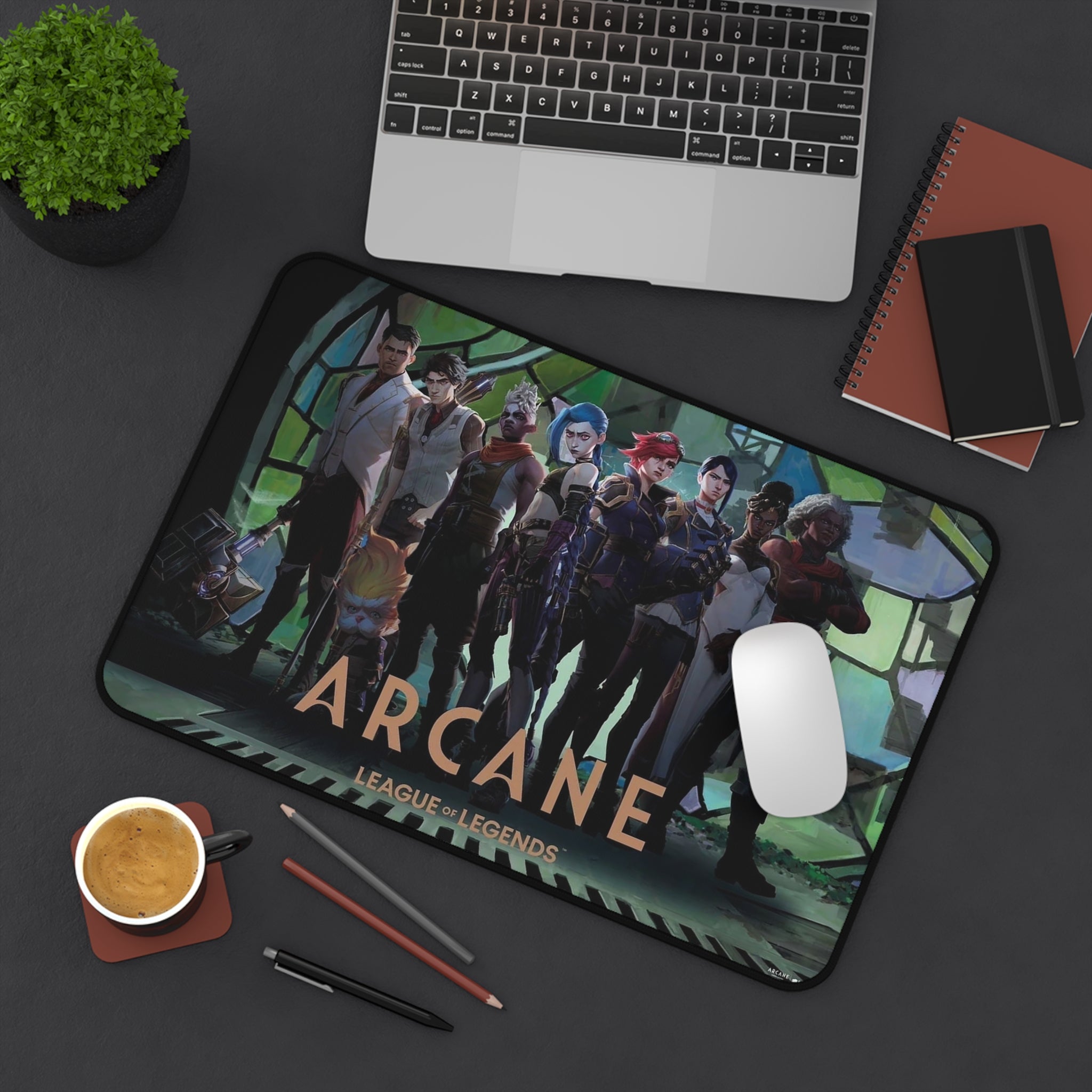 Arcane League of Legends Desk Mat — Gaming Mouse Pad with Character Group Art