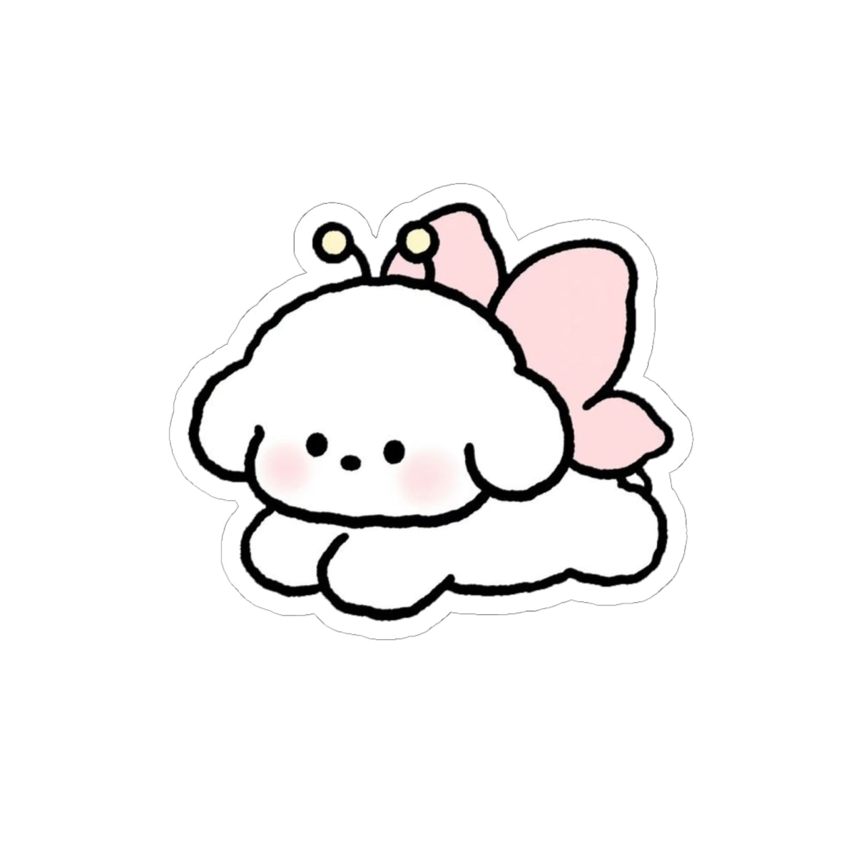 Cute Fluffy Puppy Fairy Sticker — Kiss-Cut Waterproof Laptop Decal