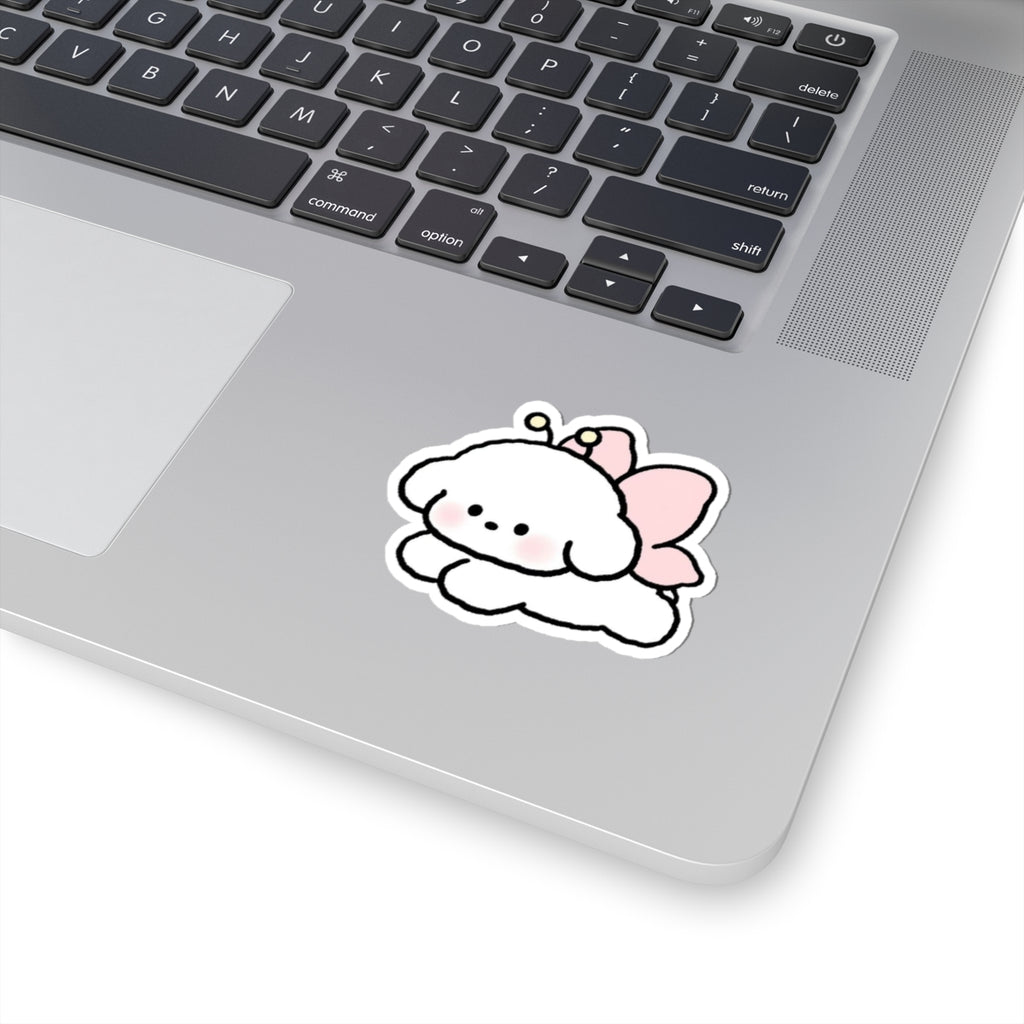 Cute Fluffy Puppy Fairy Sticker — Kiss-Cut Waterproof Laptop Decal