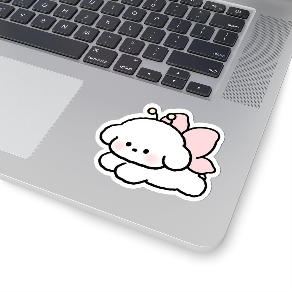 Cute Fluffy Puppy Fairy Sticker — Kiss-Cut Waterproof Laptop Decal