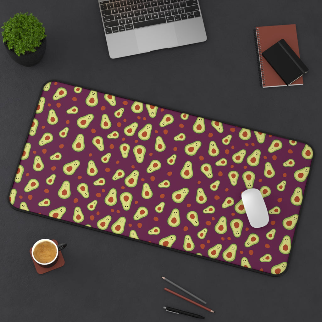 Avocado Pattern Desk Mat — Colorful Avocado Print Mouse Pad