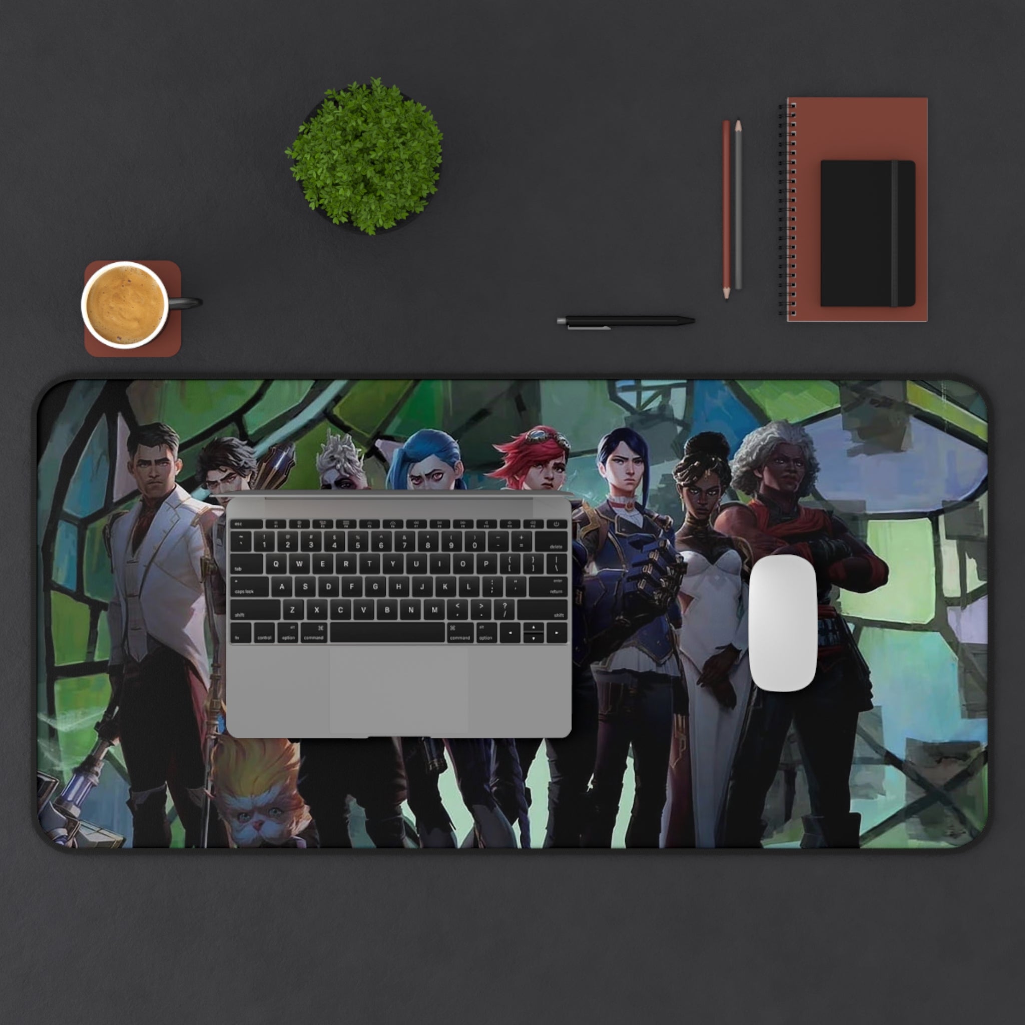 Arcane League of Legends Desk Mat — Gaming Mouse Pad with Character Group Art