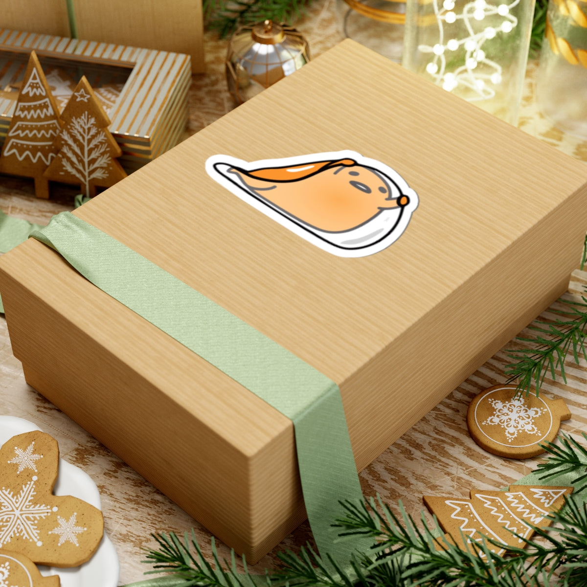 Cute Lazy Egg Character Sticker – Gudetama-Style Kiss-Cut Decal