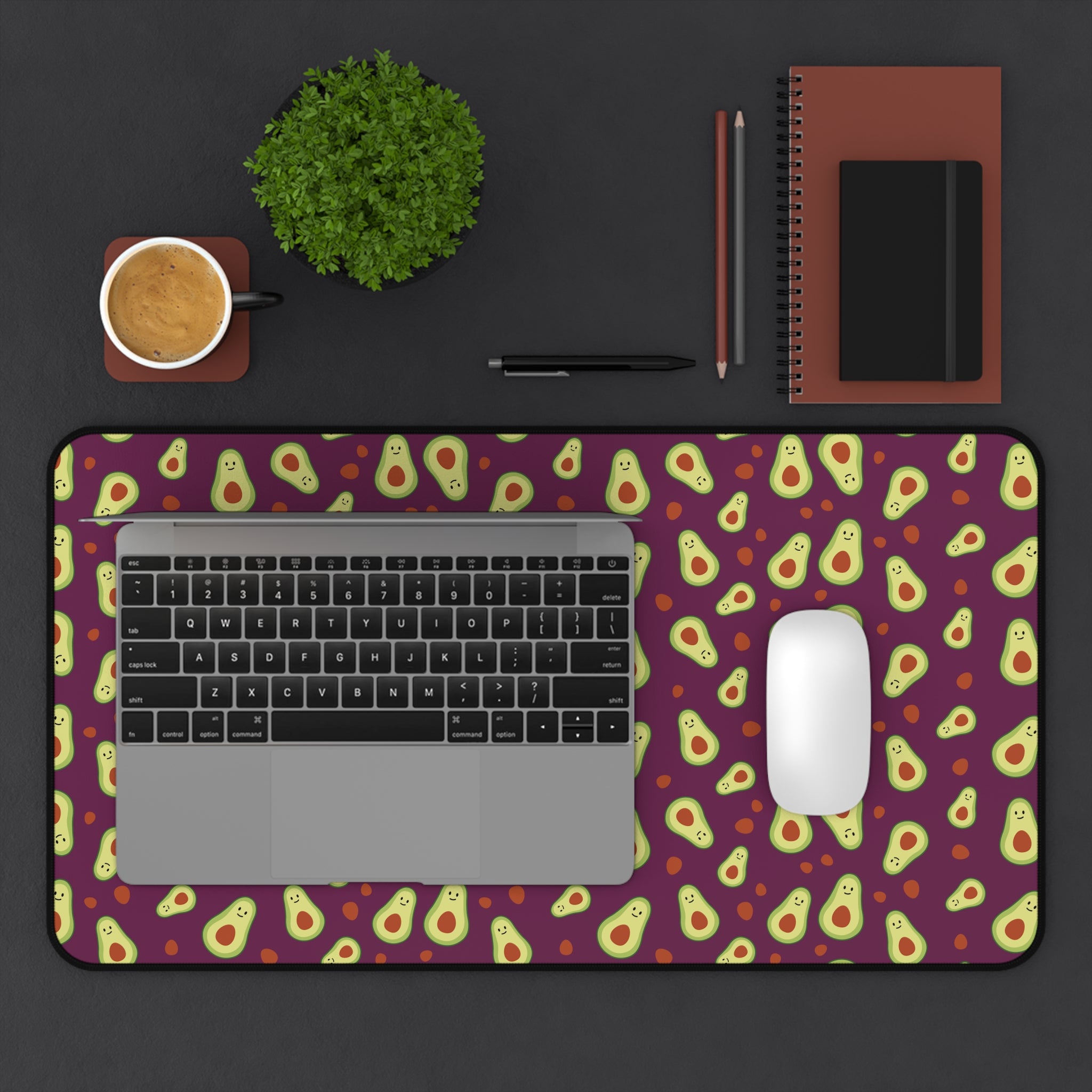 Avocado Pattern Desk Mat — Colorful Avocado Print Mouse Pad
