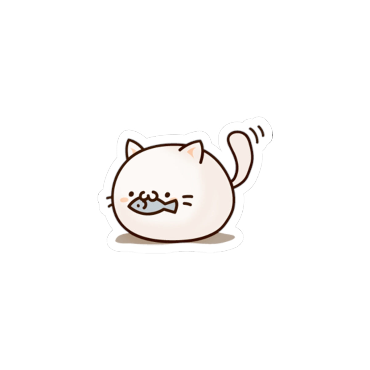 Cute Chubby Cat Sticker — Kiss-Cut Laptop Decal