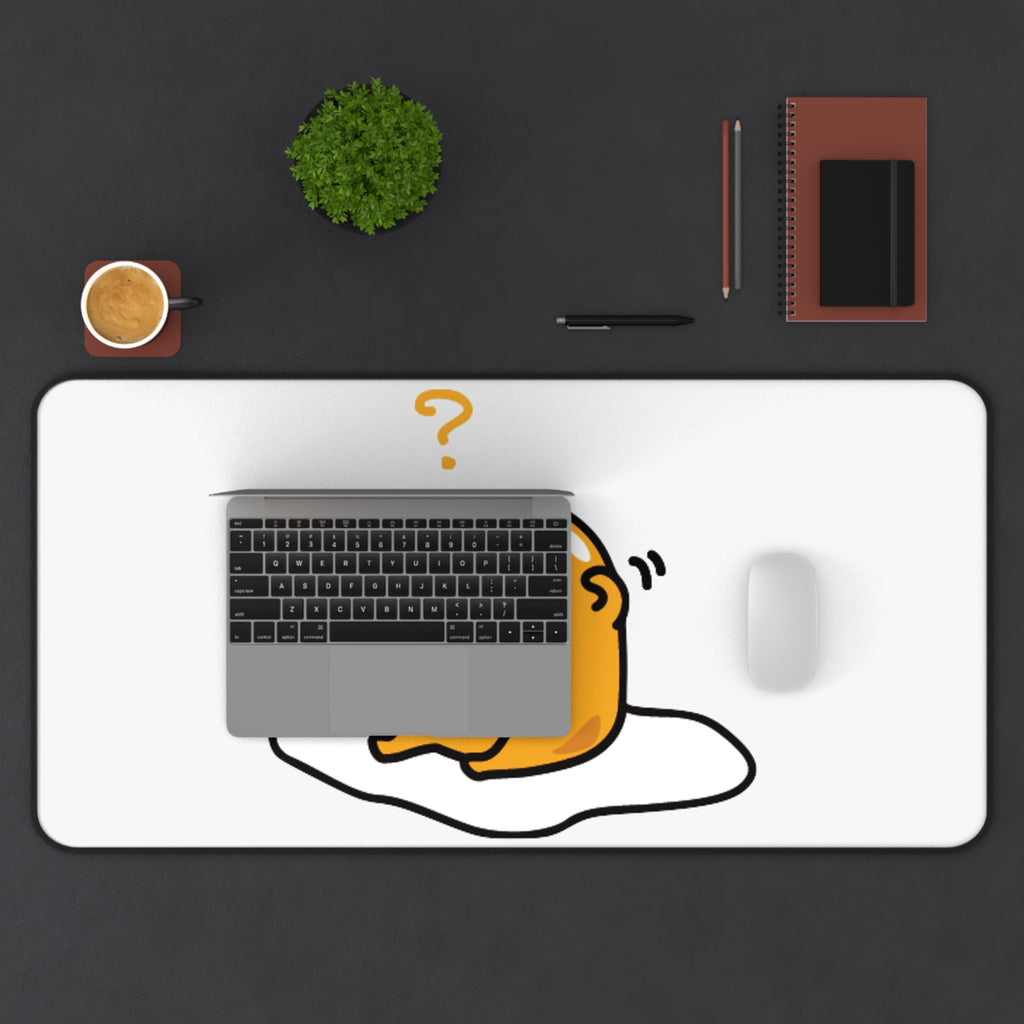 Gudetama Confused Desk Mat — Cute Lazy Egg Mouse Pad for Office & Gaming