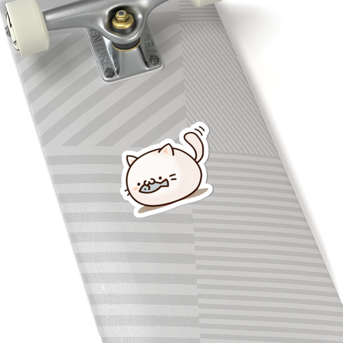 Cute Chubby Cat Sticker — Kiss-Cut Laptop Decal