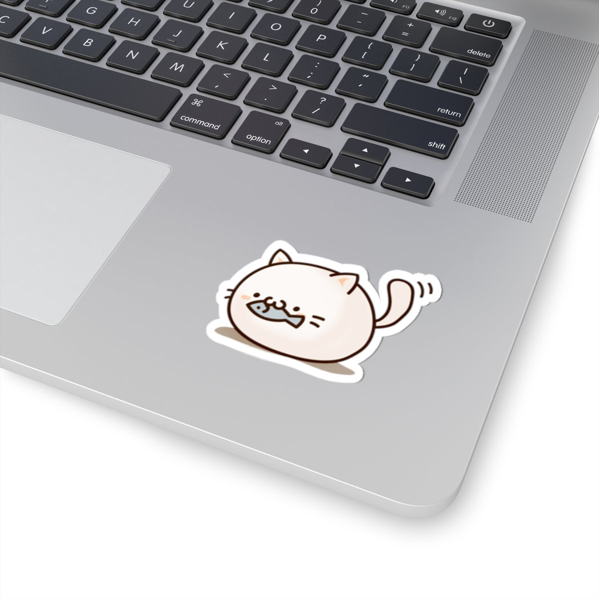 Cute Chubby Cat Sticker — Kiss-Cut Laptop Decal