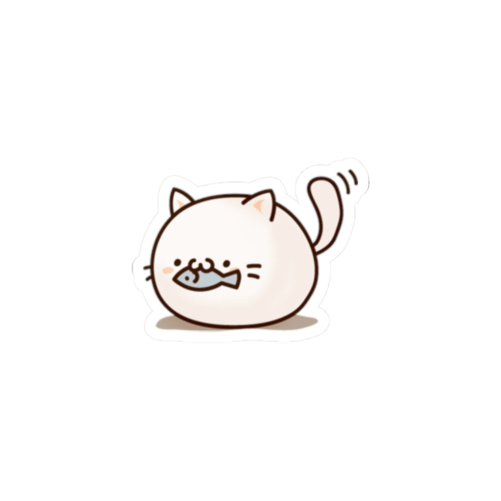 Cute Chubby Cat Sticker — Kiss-Cut Laptop Decal