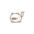 Cute Chubby Cat Sticker — Kiss-Cut Laptop Decal