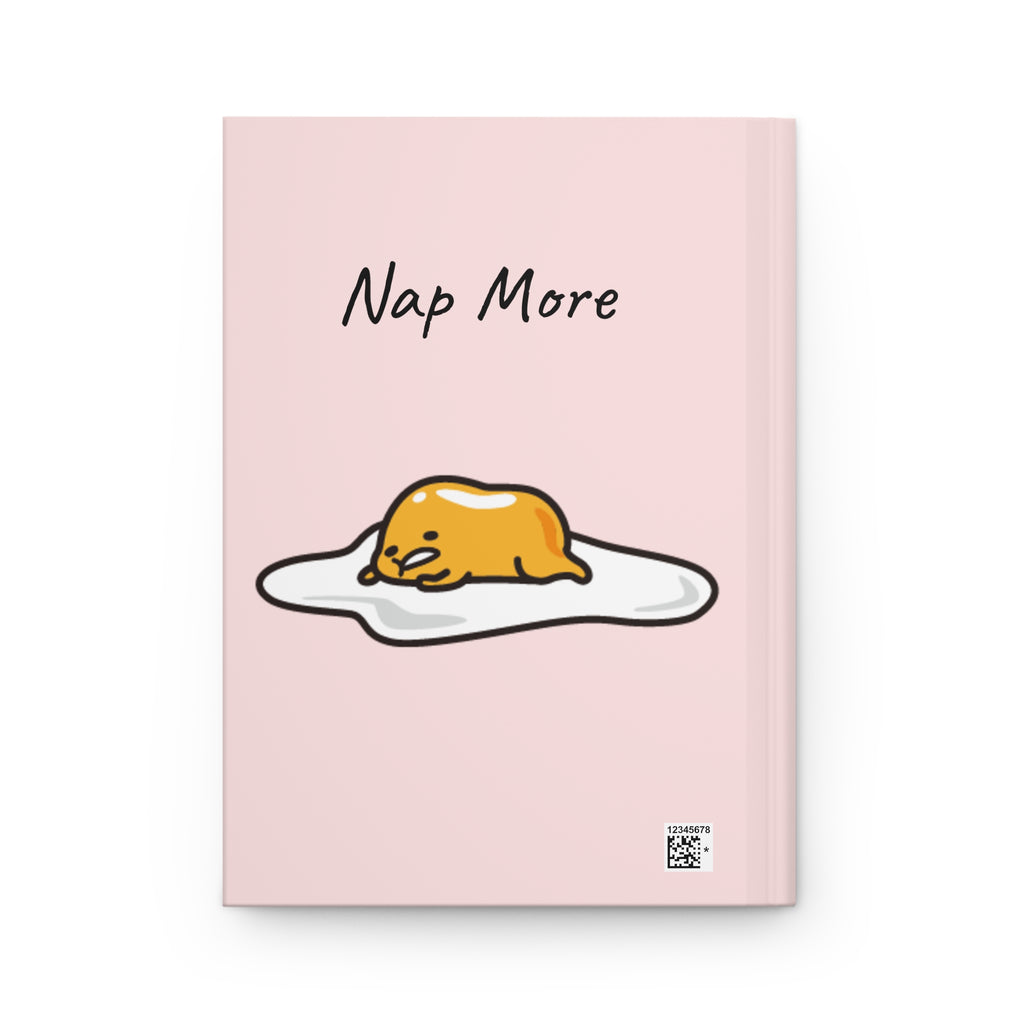 Gudetama Pink Hardcover Journal — "Embrace the Lazy" & "Nap More" Cute Egg Character Notebook