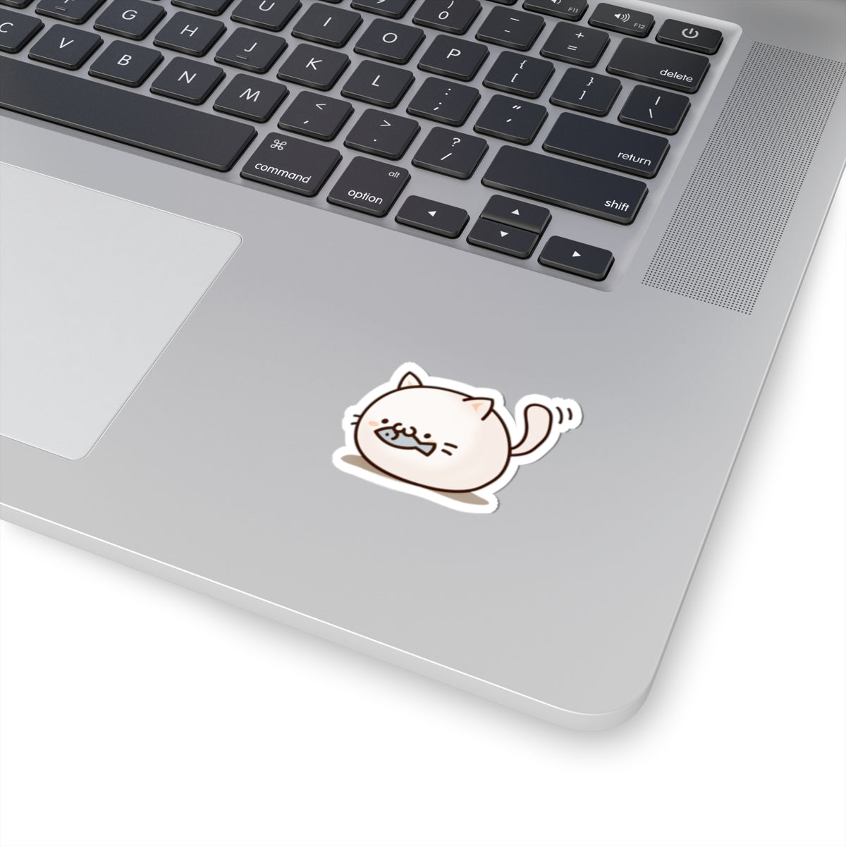 Cute Chubby Cat Sticker — Kiss-Cut Laptop Decal