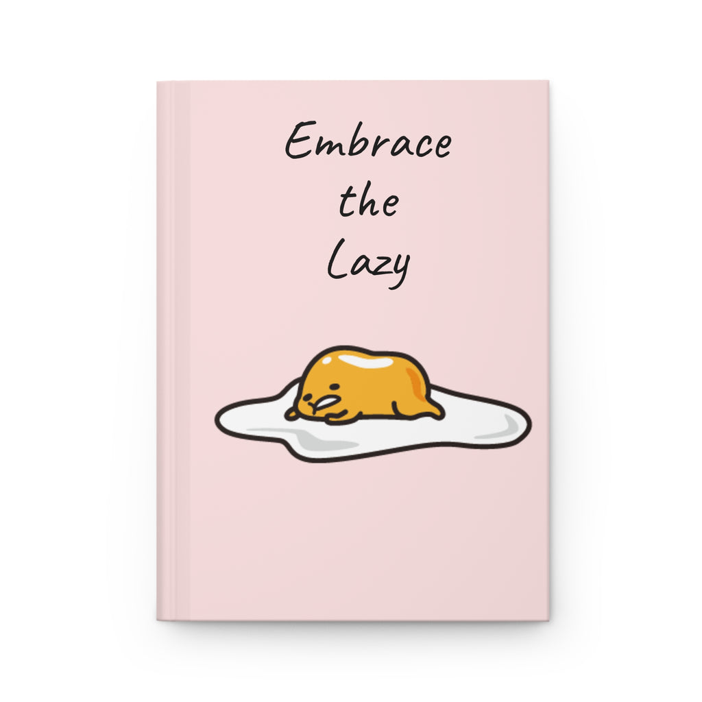 Gudetama Pink Hardcover Journal — "Embrace the Lazy" & "Nap More" Cute Egg Character Notebook