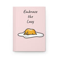 Gudetama Pink Hardcover Journal — "Embrace the Lazy" & "Nap More" Cute Egg Character Notebook