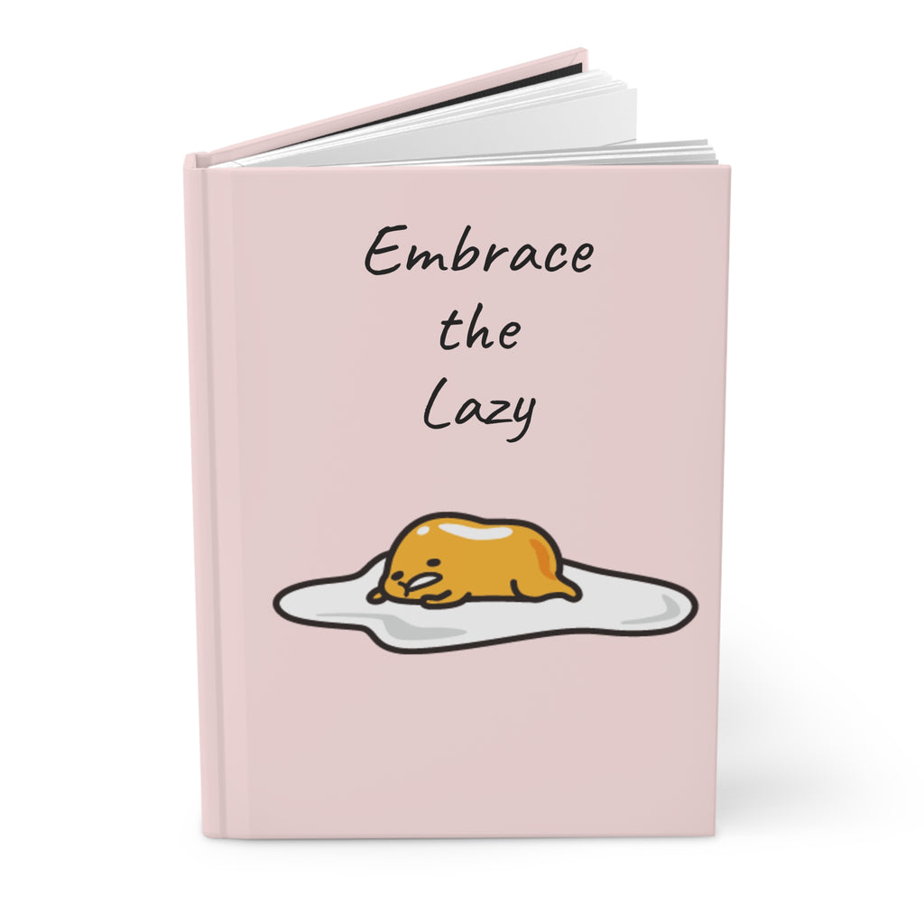 Gudetama Pink Hardcover Journal — "Embrace the Lazy" & "Nap More" Cute Egg Character Notebook