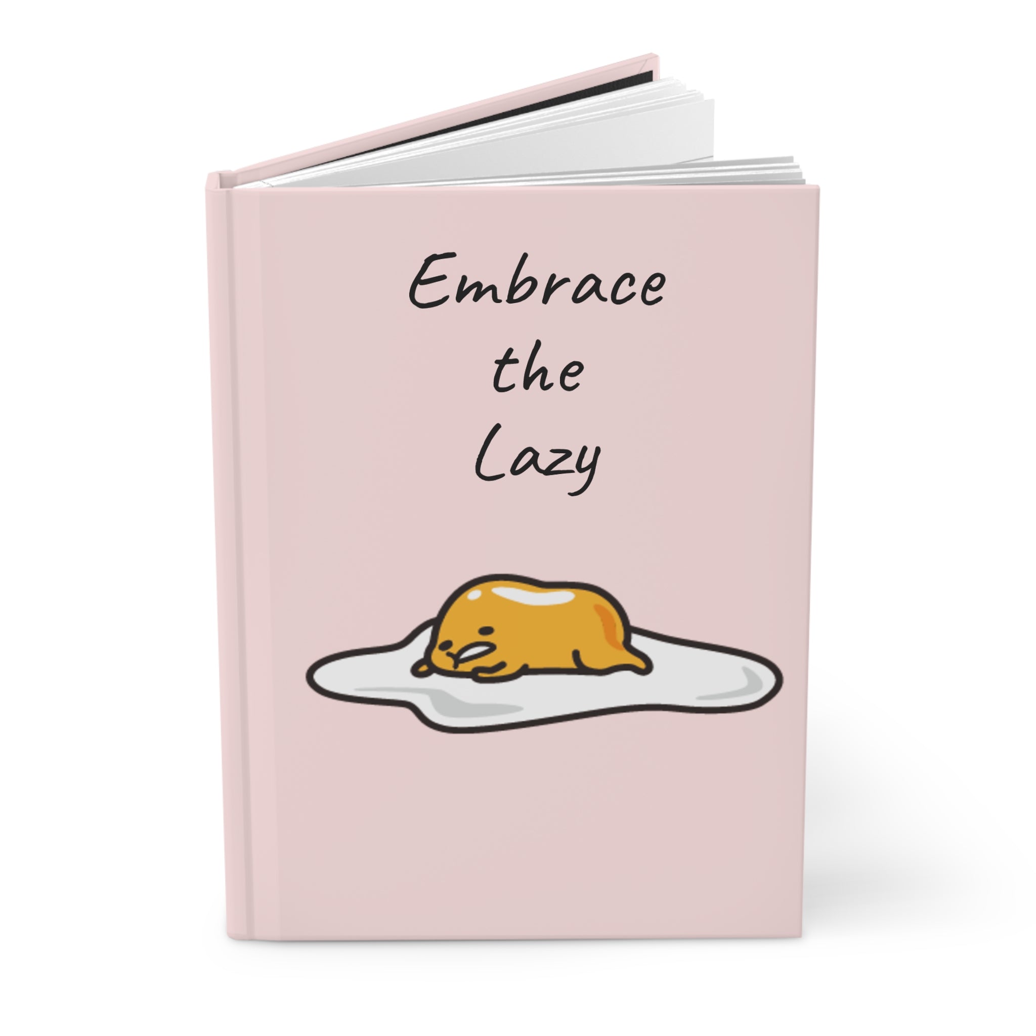 Gudetama Pink Hardcover Journal — "Embrace the Lazy" & "Nap More" Cute Egg Character Notebook