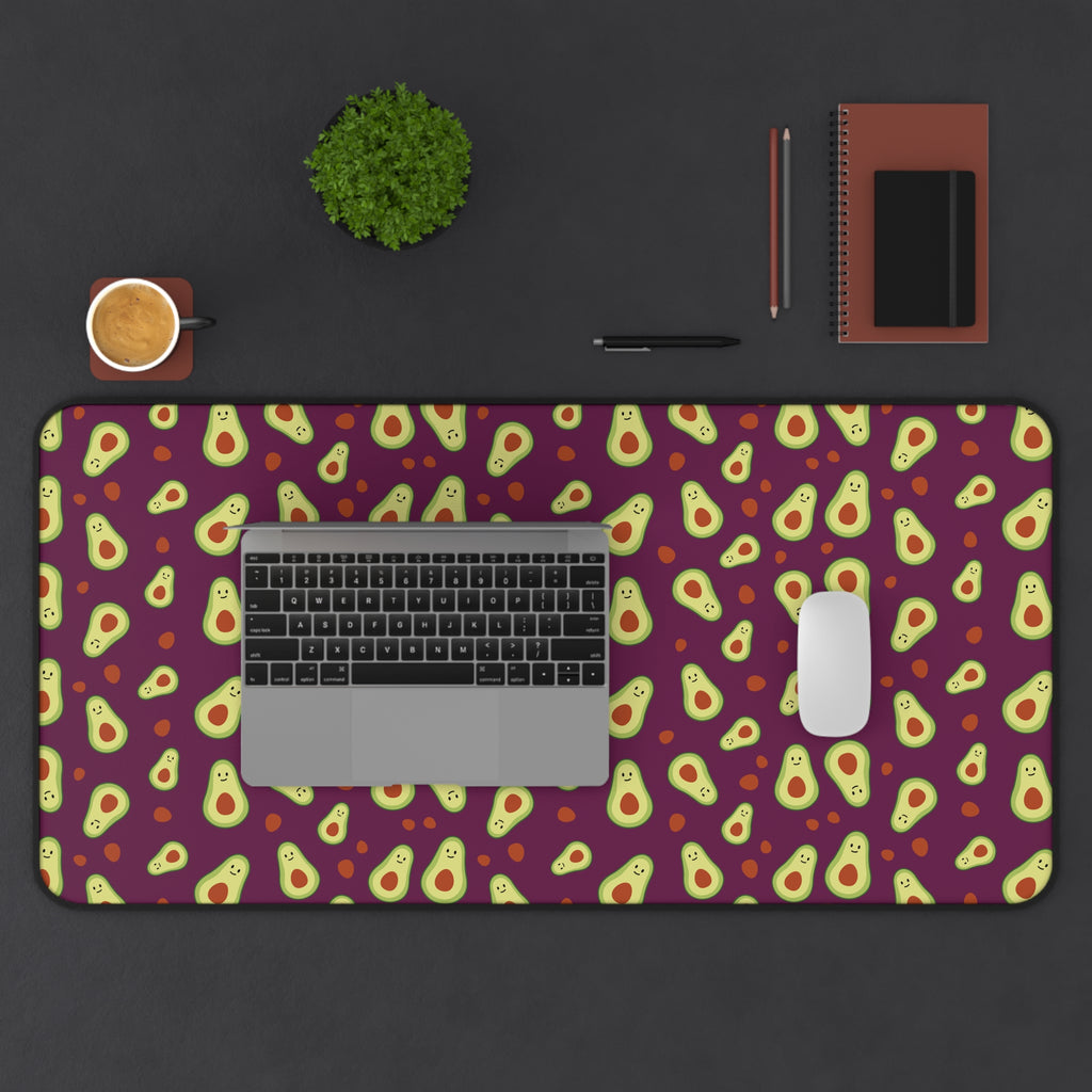 Avocado Pattern Desk Mat — Colorful Avocado Print Mouse Pad