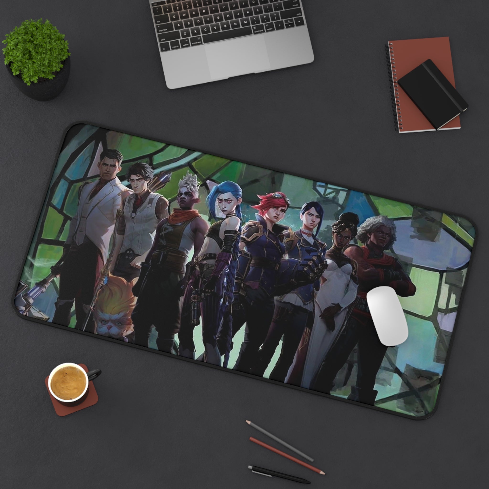 Arcane League of Legends Desk Mat — Gaming Mouse Pad with Character Group Art