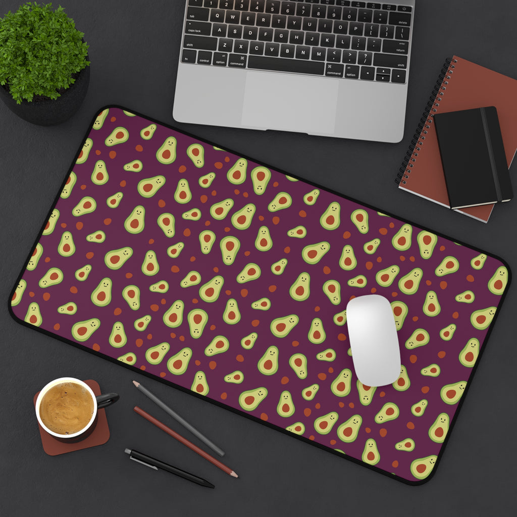 Avocado Pattern Desk Mat — Colorful Avocado Print Mouse Pad