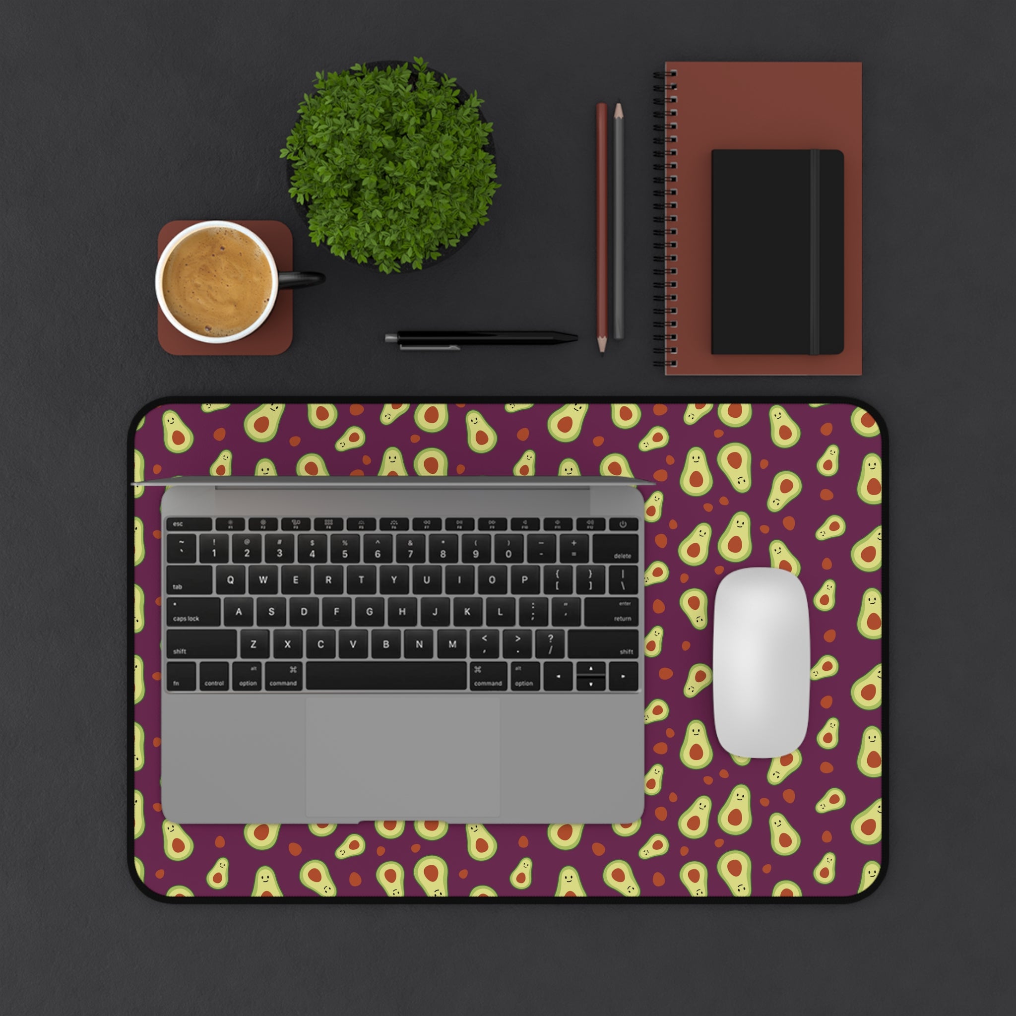 Avocado Pattern Desk Mat — Colorful Avocado Print Mouse Pad