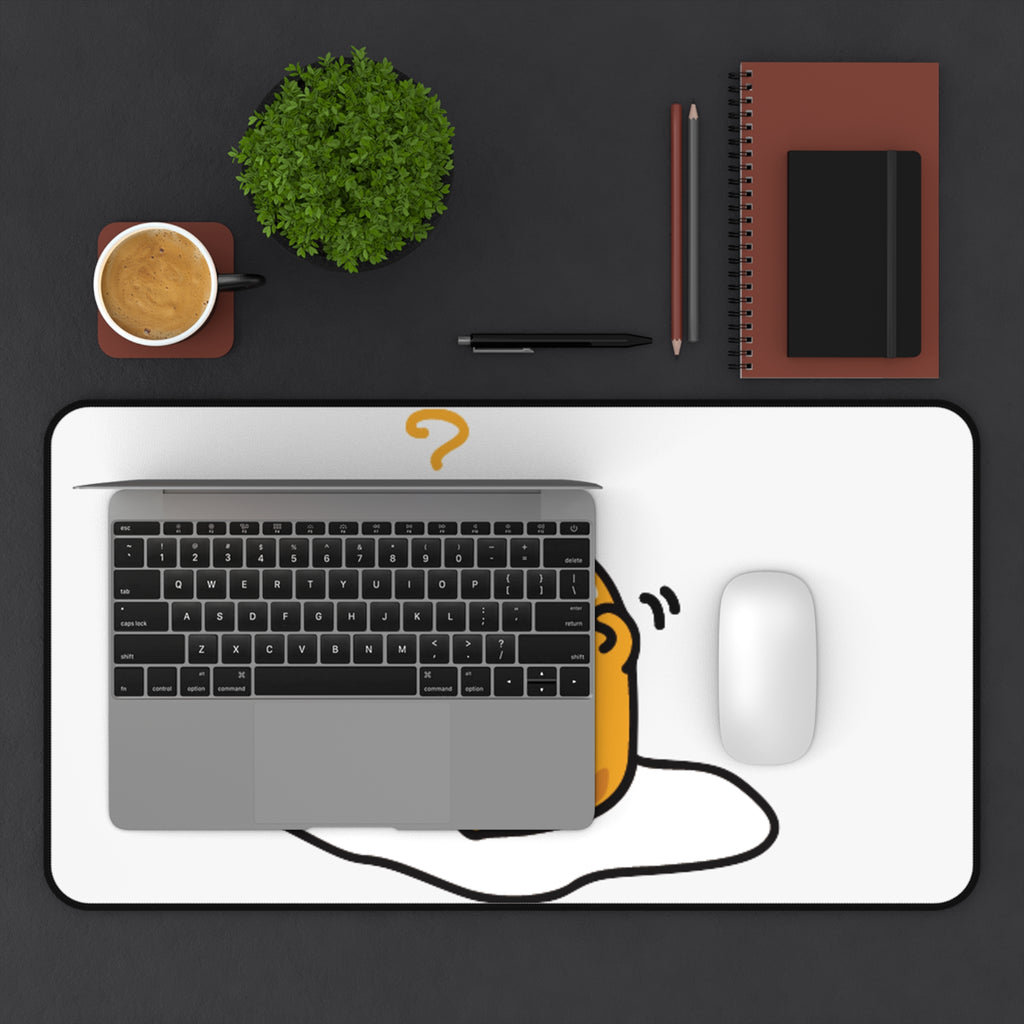 Gudetama Confused Desk Mat — Cute Lazy Egg Mouse Pad for Office & Gaming