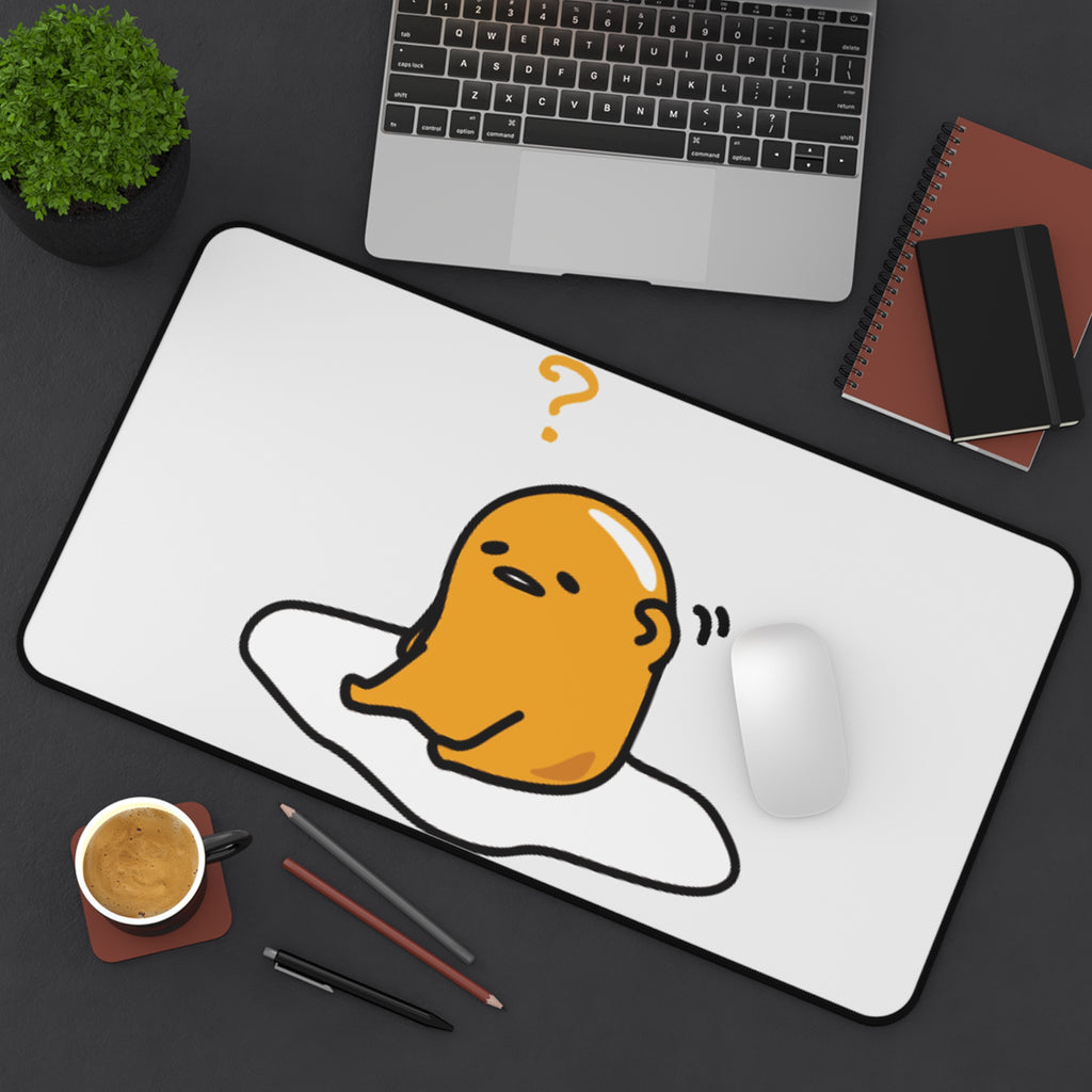 Gudetama Confused Desk Mat — Cute Lazy Egg Mouse Pad for Office & Gaming